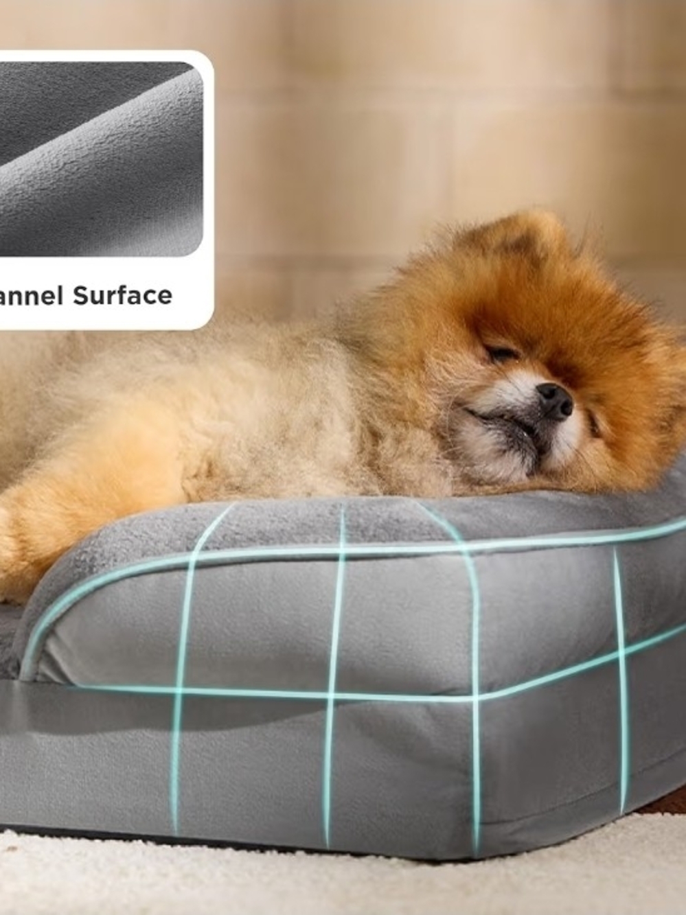 Gray Plush Orthopedic Dog Bed - Comfortable Pet Sofa - Picture 4 of 5